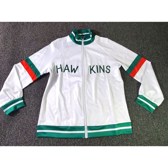 Unbranded Hawkins Track Jacket Men Medium White/Green ASO Stanger Things Costume - Picture 1 of 6